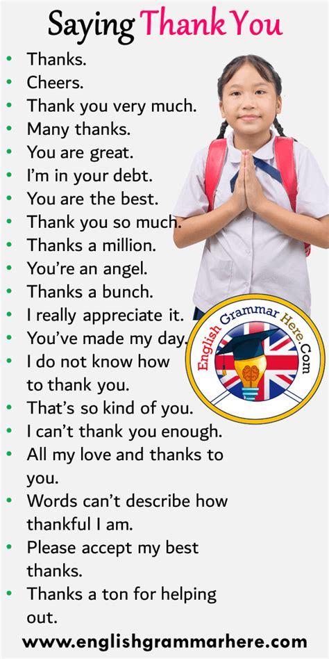 20 Saying Thank You Phrases In English English Grammar Here