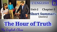 The Hour of Truth summary in Malayalam| in English| Plus two English ...