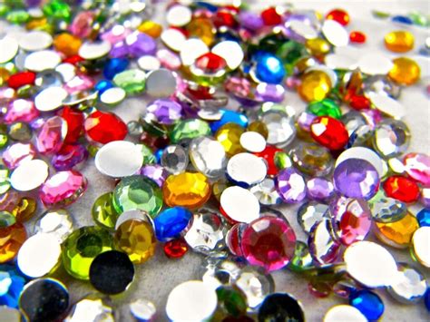 Rhinestones Bags Of Mixed Colours And Sizes Flat Back Acrylic Gems