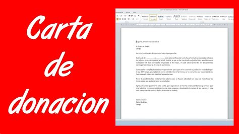 Como Hacer Una Carta De Donación Youtube