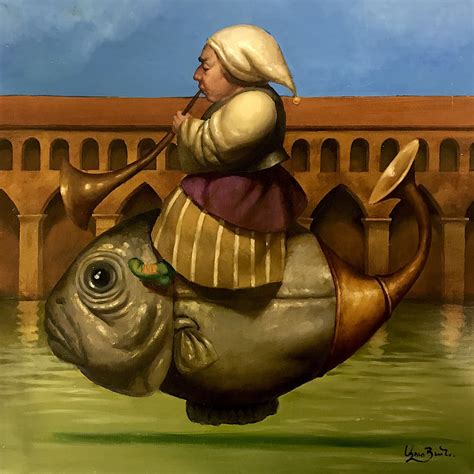 Surrealism Fish Painting Has Oil B