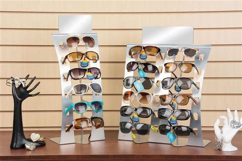 Sunglass Display Rack Silver Countertop Holder For 12 Pairs Sunglasses Display Display Pairs