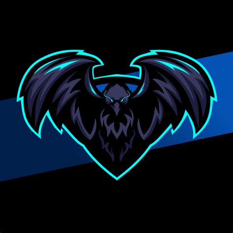 Raven Wings Mascot Esport Logo Design For Sport Gaming And Illustration