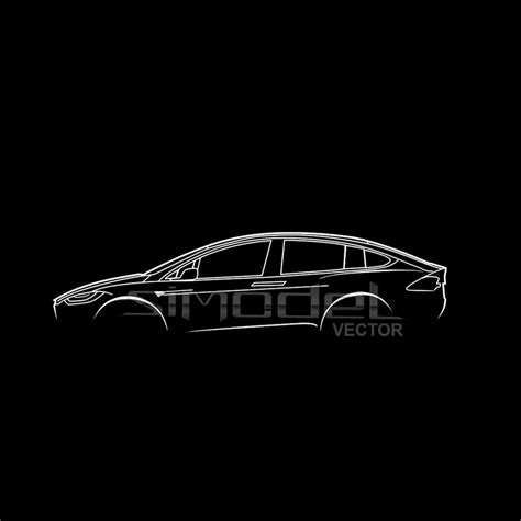 Tesla Model X Silhouette Car Vector Svgepspngpdf Etsy