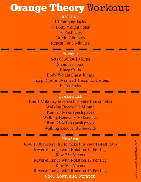 Orangetheory Workout Plan At Home Workoutwalls