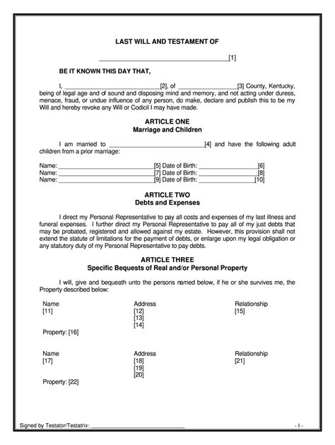 Sample Last Will And Testament For Married Couple 2020 2021 Fill And