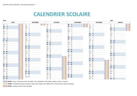 Calendrier Scolaire 2014 2015 2pages Par Cédric Guérin Fichier Pdf