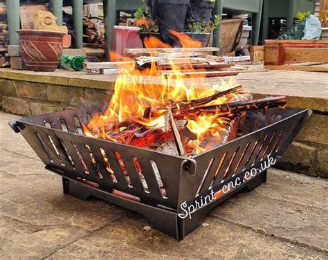 Steel Fire Pit Basket Flat Pack Fold Away Collapsable Camping Etsy