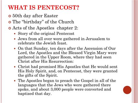 Ppt The Feast Of Pentecost Powerpoint Presentation Free Download