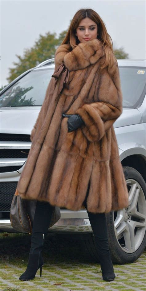New 2016 Natural Russian Sable Swinger Fur Coat Clas Jacket Chinchilla Mink Long Ebay