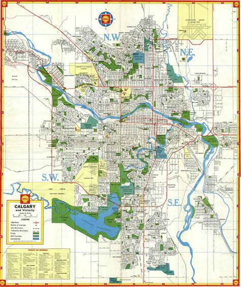 Since Were Sharing Old Maps Shell Calgary City Map 1966 Old Maps