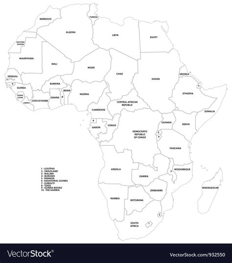 Map africa africa map africa silhouette map silhouette silhouette map symbol background world flat outline icon maps element country geography cartography backdrop decoration sketch modern. Outline map countries africa Royalty Free Vector Image