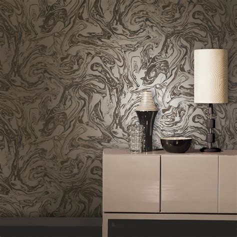 Metallic Marble Effect Wallpaper Brown And Bronze Your 4 Walls