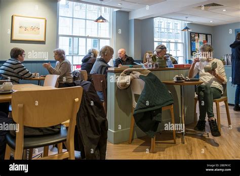 The Interior Of A Busy Independent Coffee Shop Stock Photo Alamy