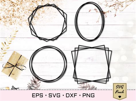 Monogram Frame Set Of 4 Svg Circle Wedding Frame Svg File Etsy