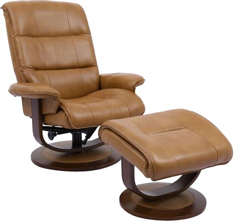 Knight Butterscotch Swivel Recliner With Ottoman From