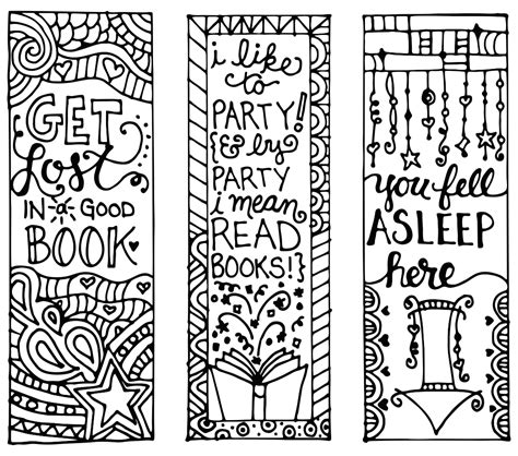 Adult Printable Bookmarks Coloring Pages