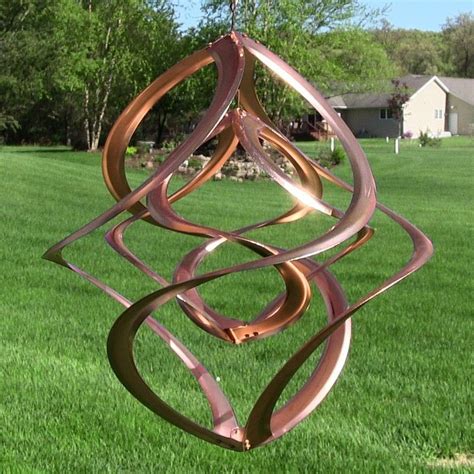 Copper Hanging Double Spiral Wind Spinner 17 Wind Spinners Copper