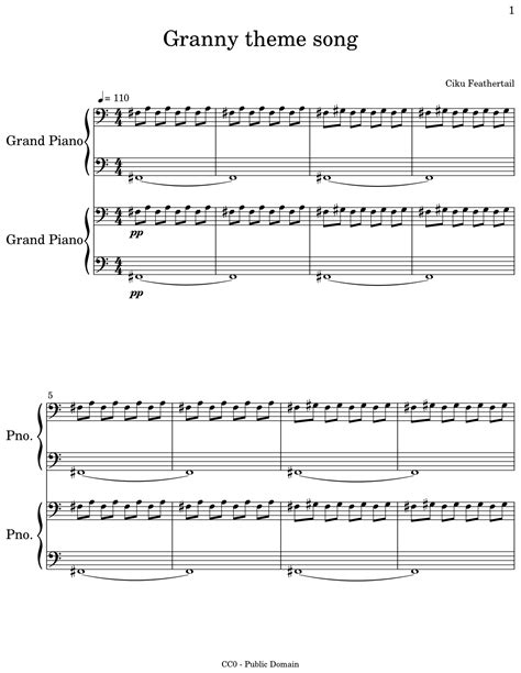 Granny Theme Song Sheet Music For Piano