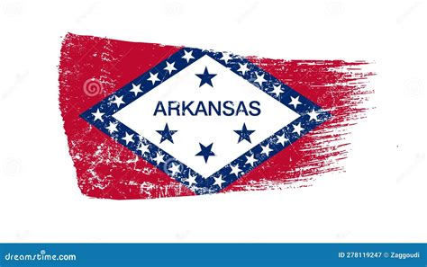 Arkansas Flag Designed In Brush Strokes And Grunge Texture Stock Illustration Illustration Of