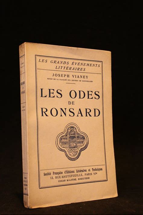 Vianey Les Odes De Ronsard Edition Originale Edition