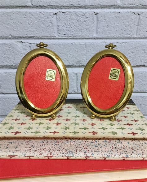 Set Of 2 Solid Brass Oval Picture Frames Oval Picture Frames Coin
