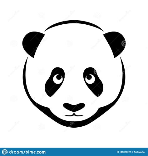 Panda Head Flat Symbol Stock Vector Illustration Of Face 145820727