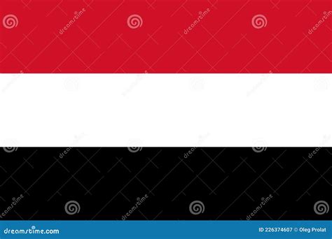 National Flag Of Yemen Original Size And Colors Vector Illustration