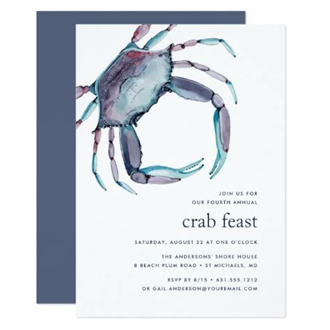 Blue Crab Crab Feast Invitation
