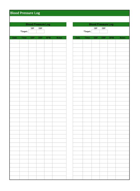 Blood pressure tracker free templates for graphing. Free Printable Vital Sign Sheets