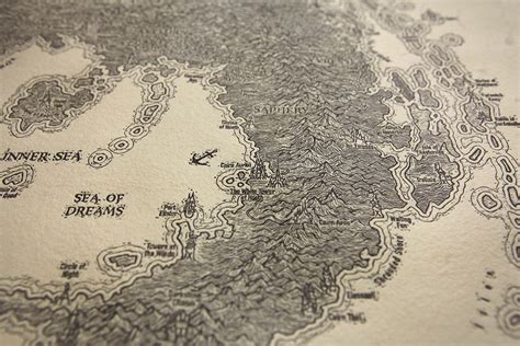 Hand Printed Map Ulthuan Of Warhammer On Behance