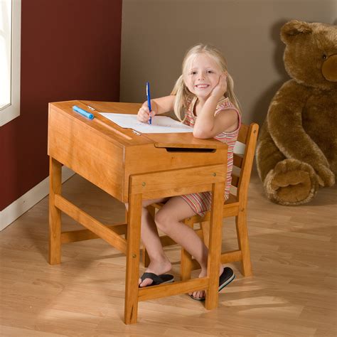 I bought a chair for a standing desk because i've had hip surgery and my doctor recommended one. Schoolhouse Desk and Chair Set - Pecan - Kids Desks at ...