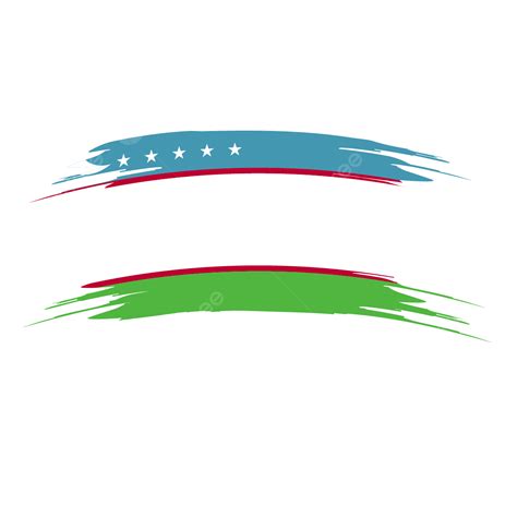 Bandera De Uzbekistán Trazo De Pincel Clipart Vector PNG Bandera De