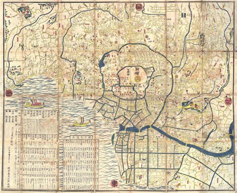 It was similar to the european feudal system (pope, emperor or king, feudal barons, and retainers in europe. Colored Tokugawa Period woodcut map of Edo, or Tokyo, Japan. Impressive size and detail ...