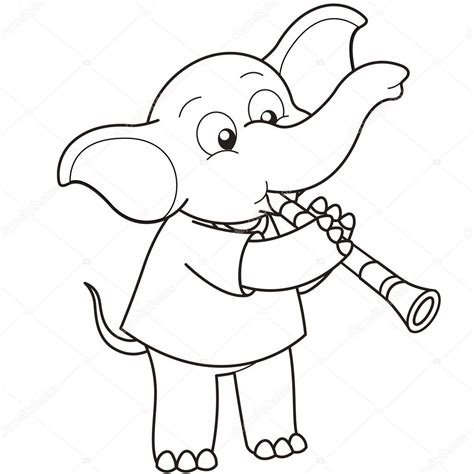 Cartoon Elephant Playing A Clarinet Stock Vector Image By ©kchungtw