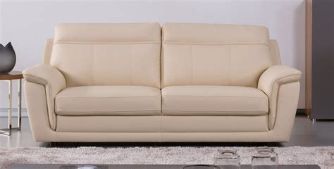 Top Grain Italian Leather Beige Three Piece Sofa Set Philadelphia