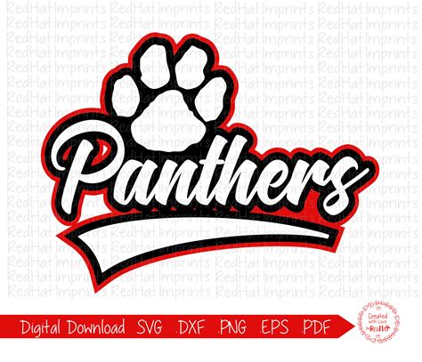 Panther Svg Panthers Svg Panther Panthers Paw Mascot Etsy