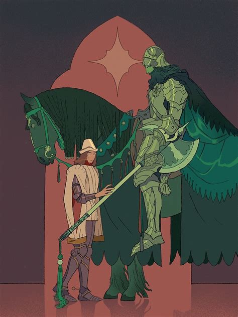 Sir Gawain And The Green Knight Art Print By Juliette Brocal Knight