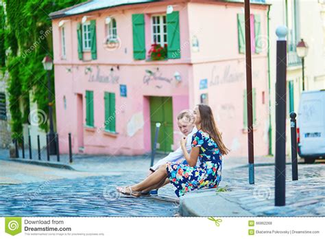 Romantic Couple Having A Date On Montmartre Stock Photo Image Of Love
