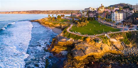 Aerial Panoramic Photo Of Point La Jolla Boomer Beach And Scripps Park