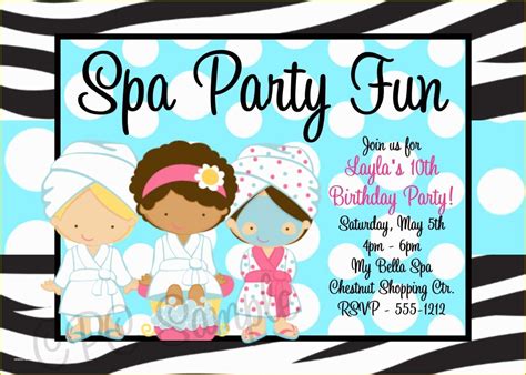 Free Printable Spa Party Invitations Templates Of Printable Spa Party