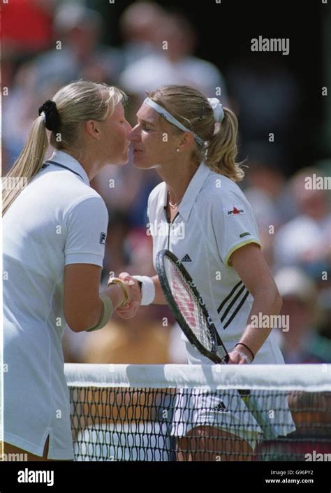 Tennis Wimbledon Womens Singles Steffi Graf V Mirjana Lucic Stock