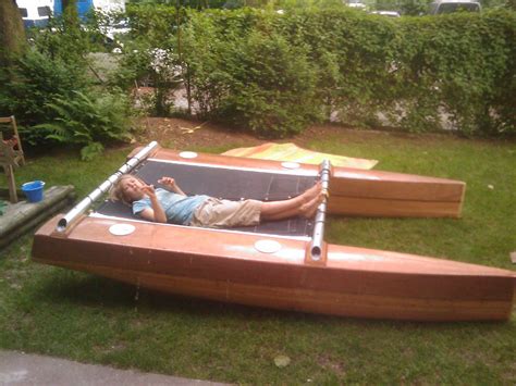 Oppikat 9ft Wooden Catamaran Ideal Childs Sailboat Wooden Boat