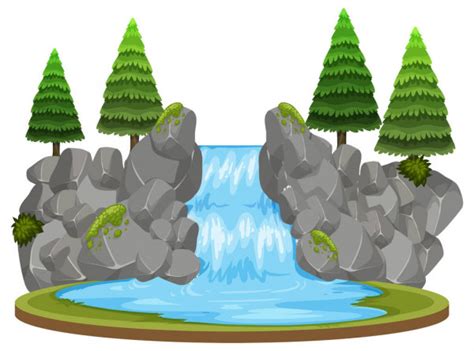Waterfall With Landscape View Background — Stock Vector © Starlight789