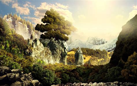 Landscape Wallpaper Mountain Trees Hd Desktop Wallpapers 4k Hd
