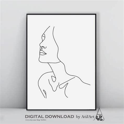 Prints Wall Hangings Home Décor Digital Download Nude Line Drawing Line