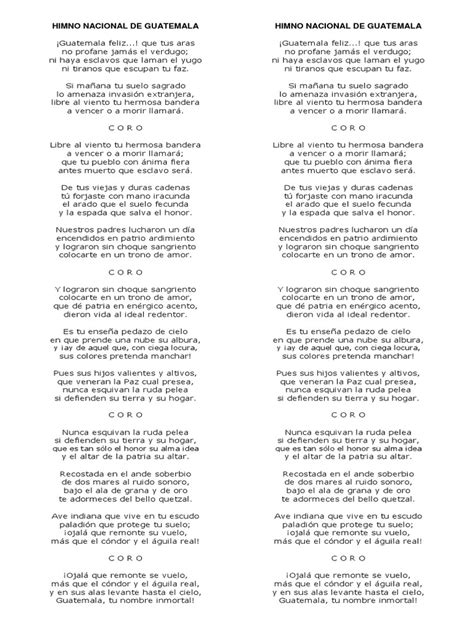 Himno Nacional De Guatemala