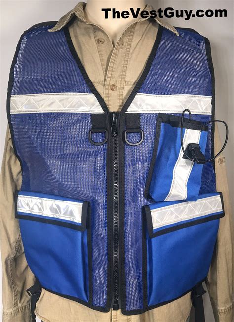 Shop our huge selection of over 100 different high visibility safety vests and stay safe, visible, and comfortable on the job site. FRA Safety Reflective Vest with radio pocket ; Royal Blue ...