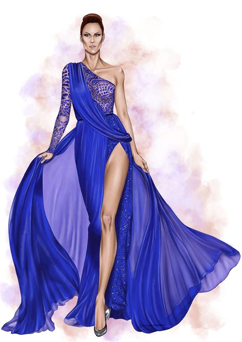 fashion illustration of this wonderful dress by zuhair murad sketching