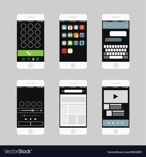 Modern Smartphone Interface Elements Royalty Free Vector
